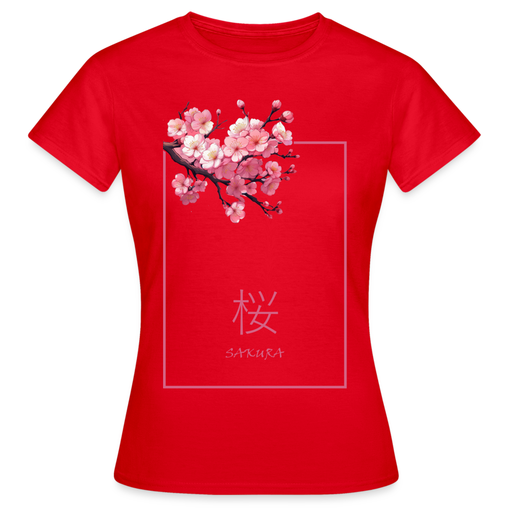 T-Shirt Ladies Japan "Sakura" - Rot