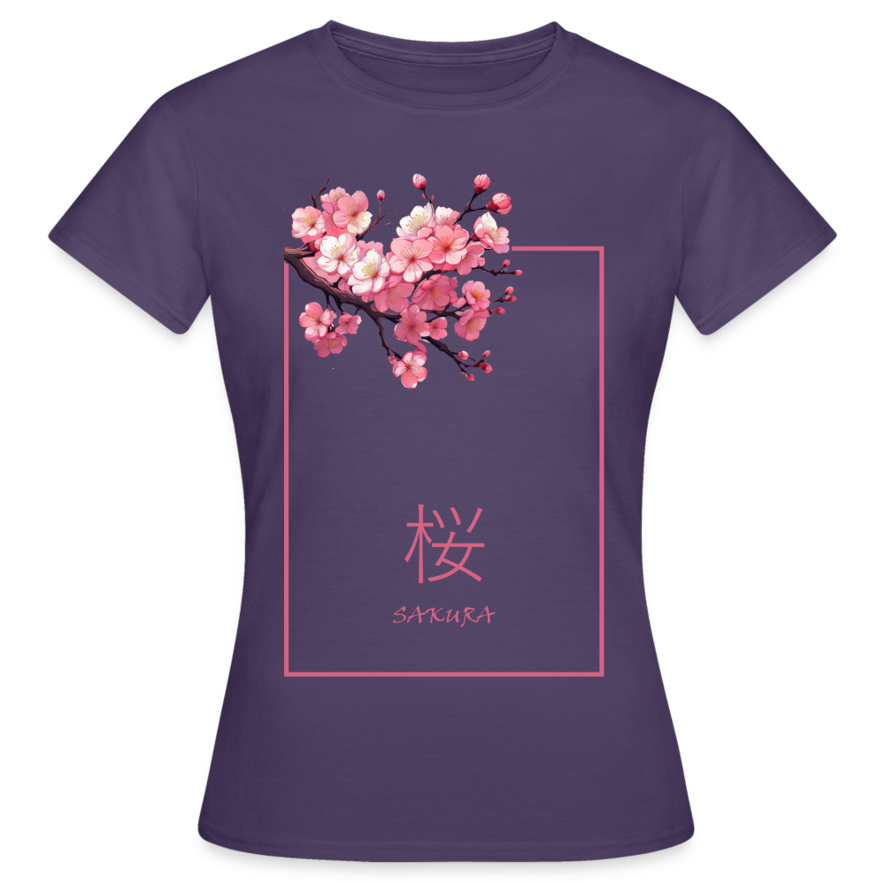 T-Shirt Ladies Japan "Sakura" - Dunkellila