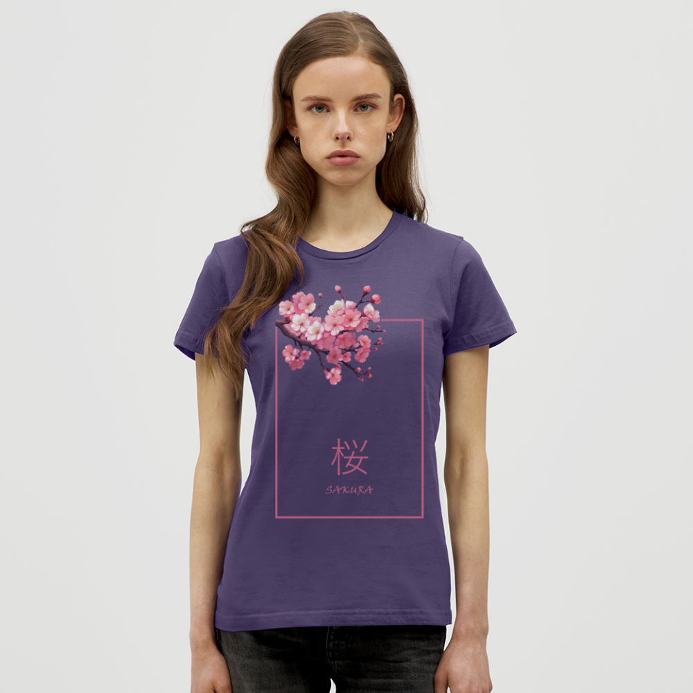 T-Shirt Ladies Japan "Sakura" - Dunkellila