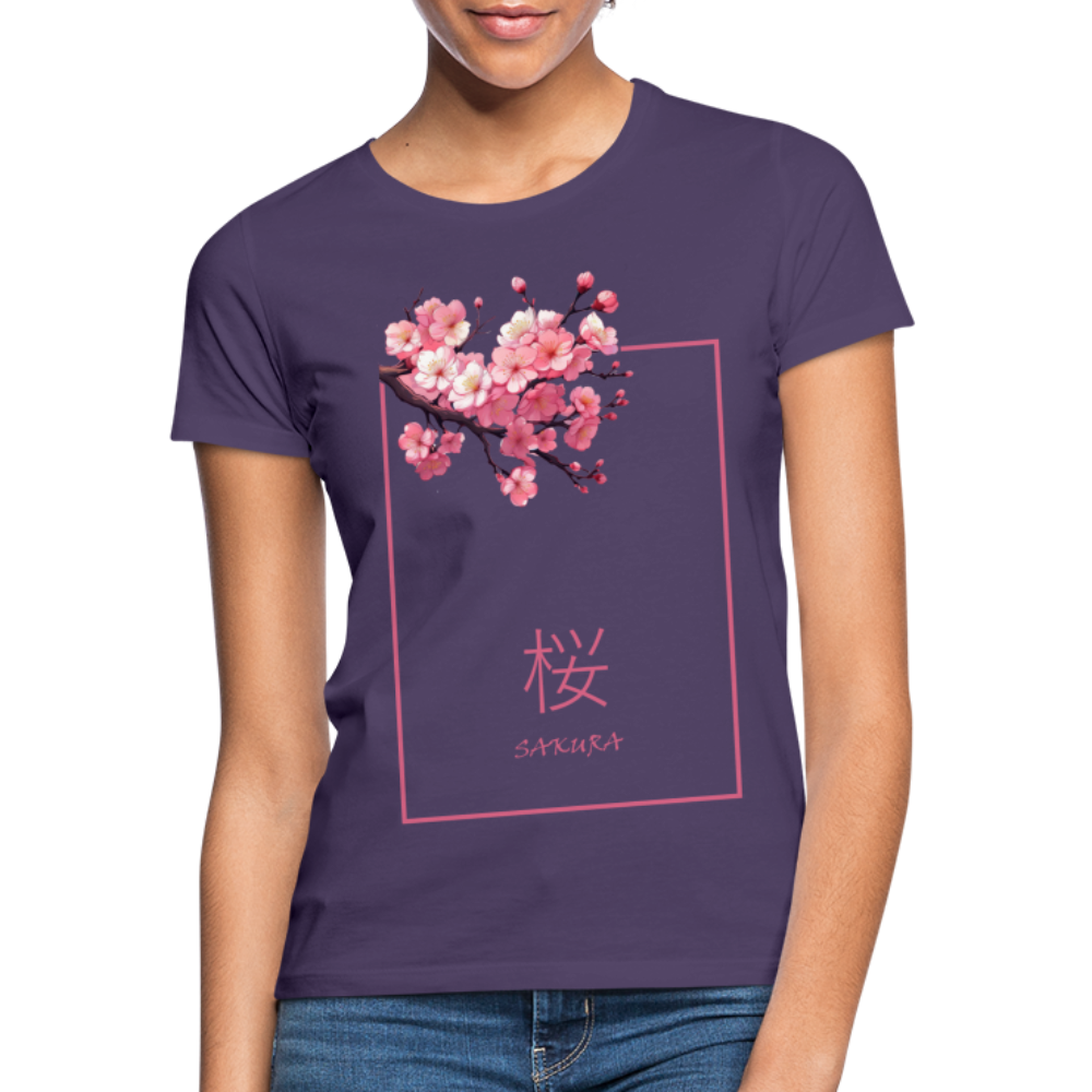 T-Shirt Ladies Japan "Sakura" - Dunkellila