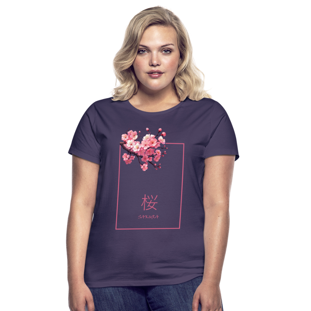 T-Shirt Ladies Japan "Sakura" - Dunkellila