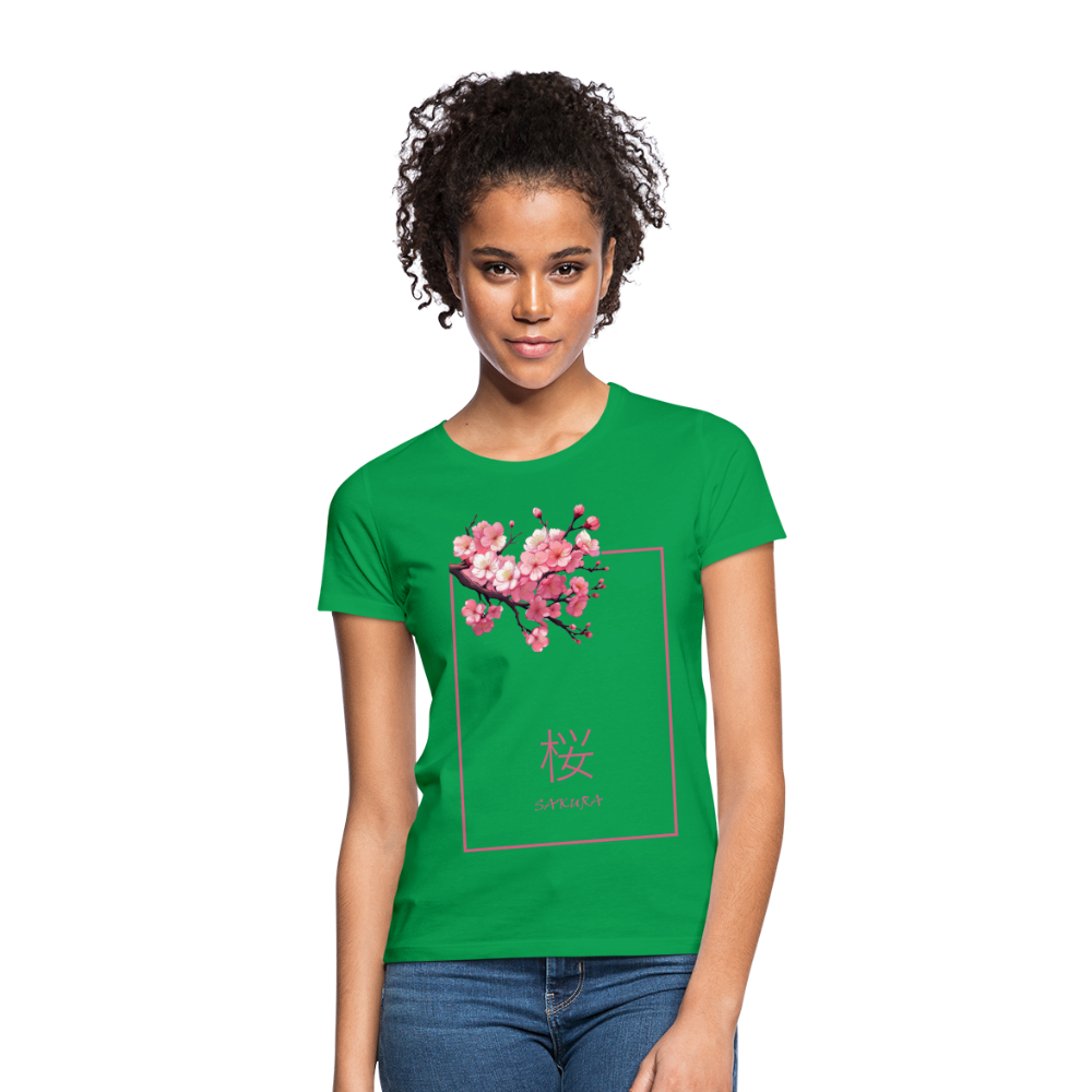 T-Shirt Ladies Japan "Sakura" - Kelly Green