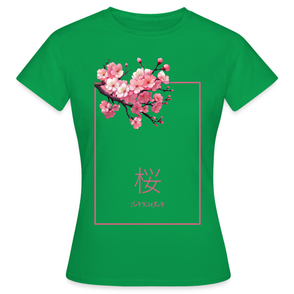 T-Shirt Ladies Japan "Sakura" - Kelly Green