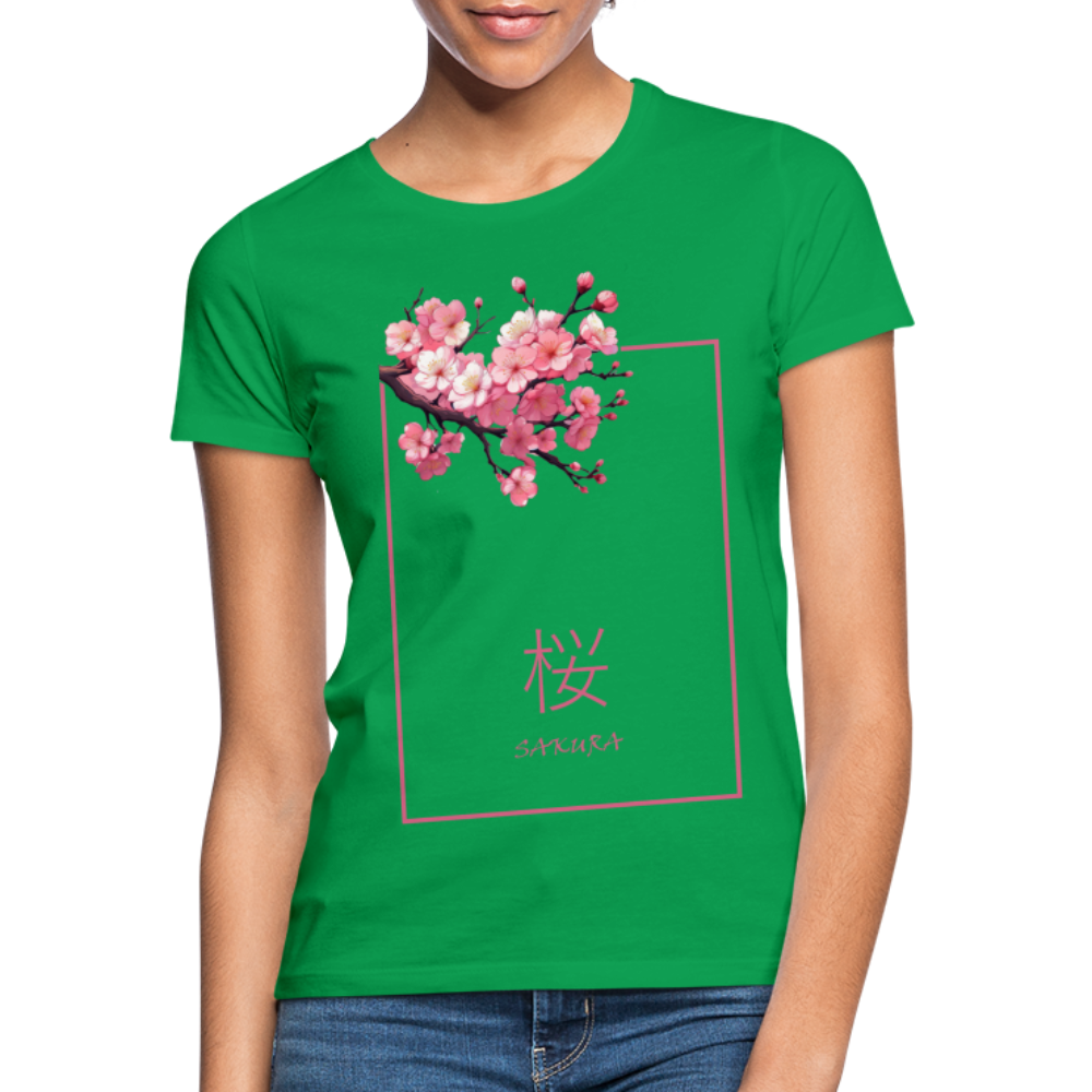 T-Shirt Ladies Japan "Sakura" - Kelly Green