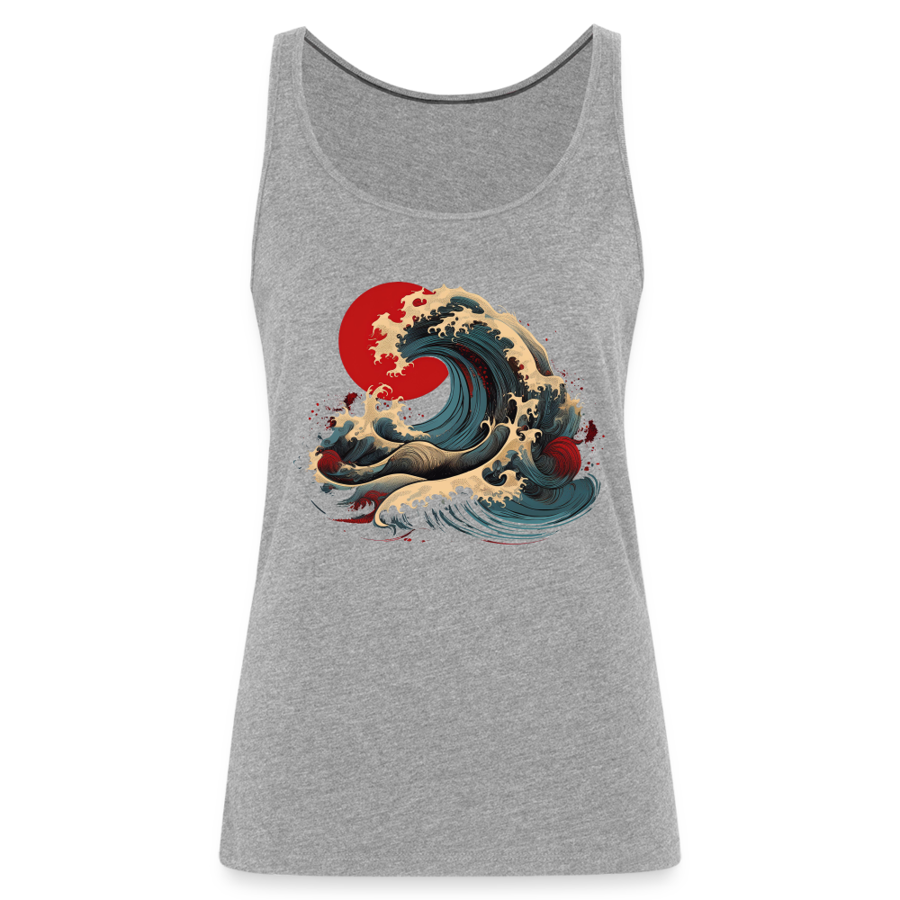 Tanktop Ladies Japan "Wave" - Grau meliert