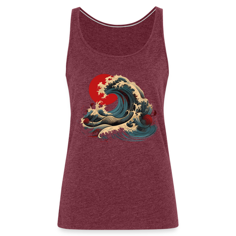 Tanktop Ladies Japan "Wave" - Bordeauxrot meliert
