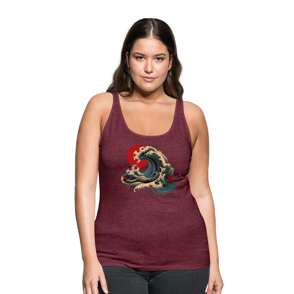Tanktop Ladies Japan "Wave" - Bordeauxrot meliert