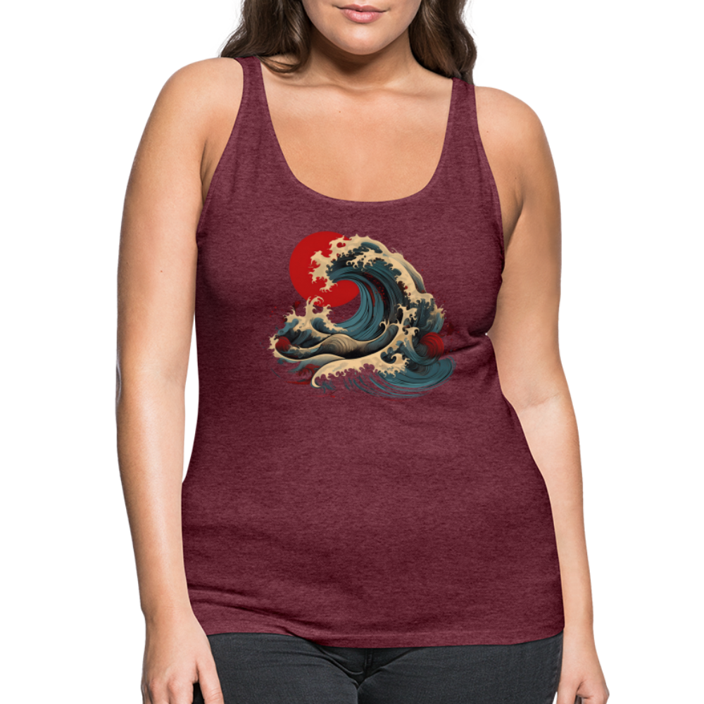 Tanktop Ladies Japan "Wave" - Bordeauxrot meliert