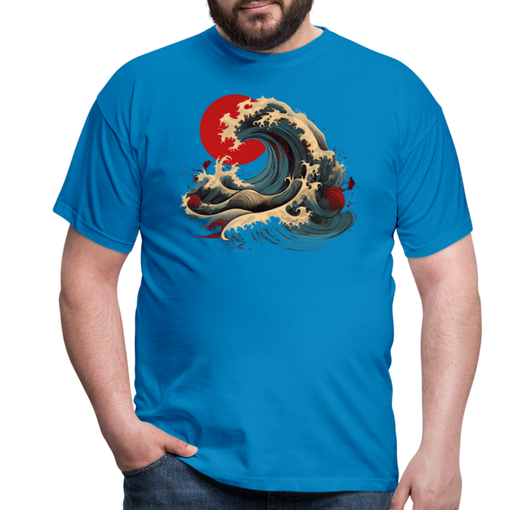 T-Shirt Japan "Wave" - Royalblau