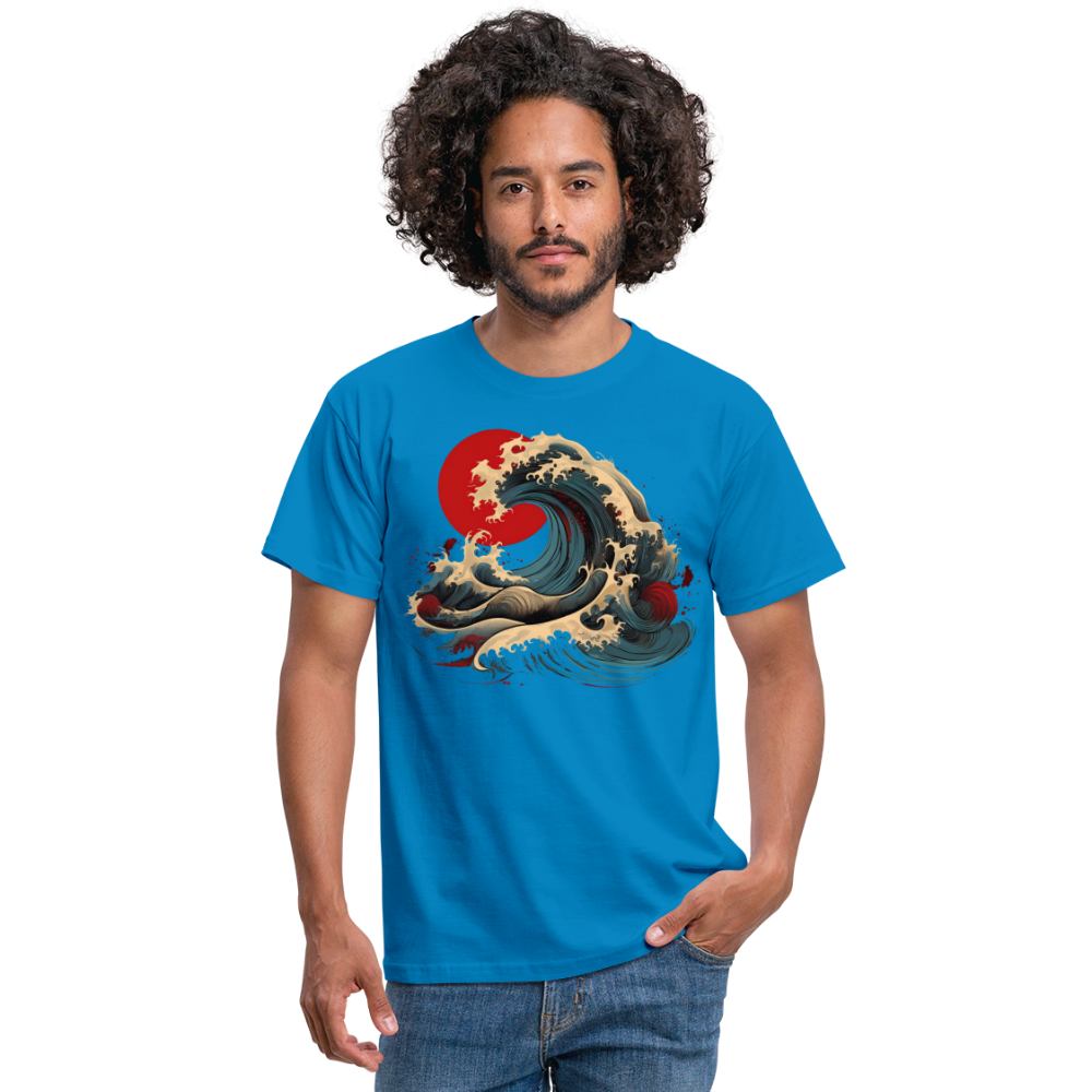 T-Shirt Japan "Wave" - Royalblau