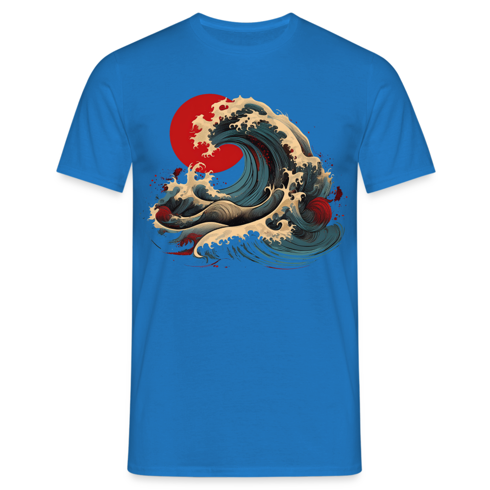 T-Shirt Japan "Wave" - Royalblau