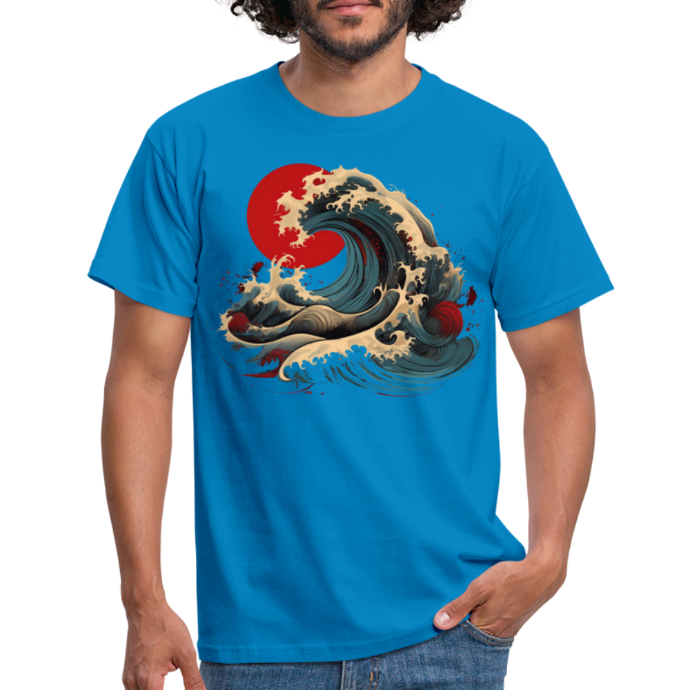 T-Shirt Japan "Wave" - Royalblau