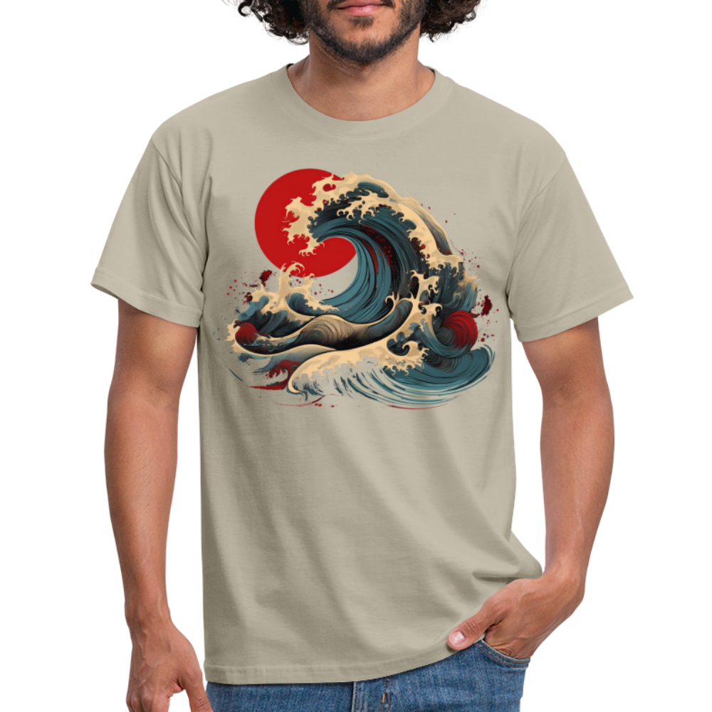 T-Shirt Japan "Wave" - Sandbeige