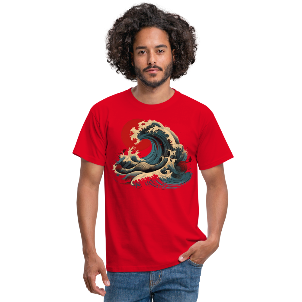 T-Shirt Japan "Wave" - Rot