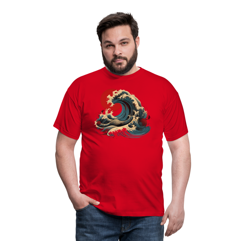 T-Shirt Japan "Wave" - Rot