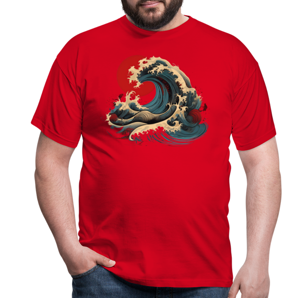 T-Shirt Japan "Wave" - Rot