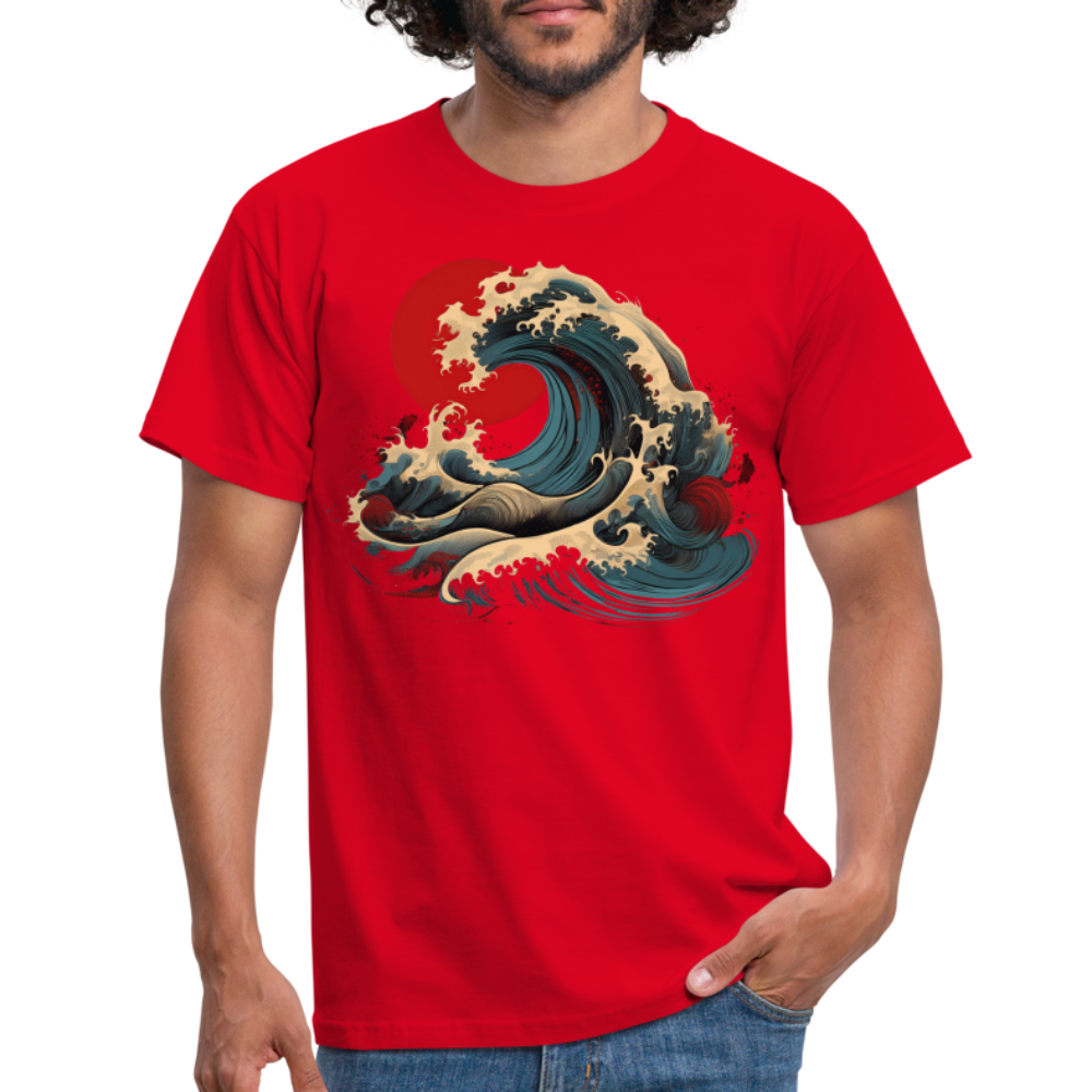 T-Shirt Japan "Wave" - Rot
