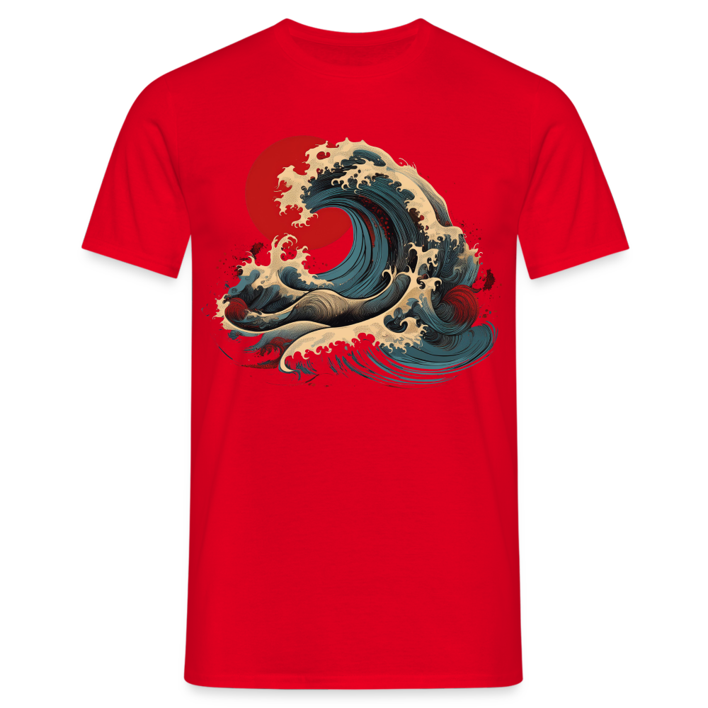 T-Shirt Japan "Wave" - Rot