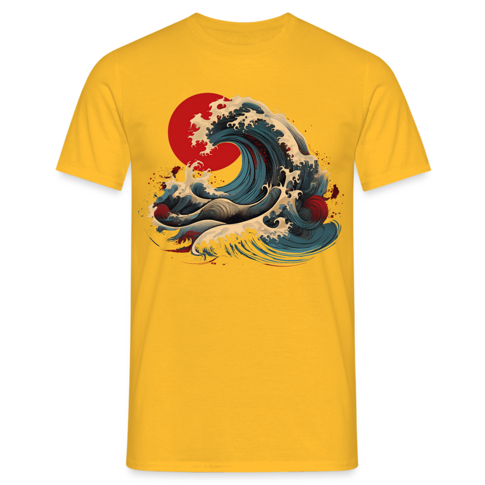 T-Shirt Japan "Wave" - Gelb