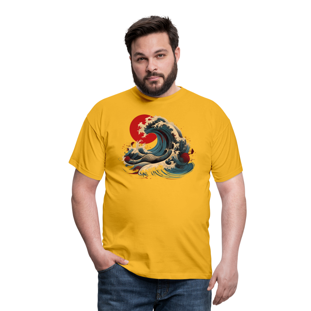 T-Shirt Japan "Wave" - Gelb