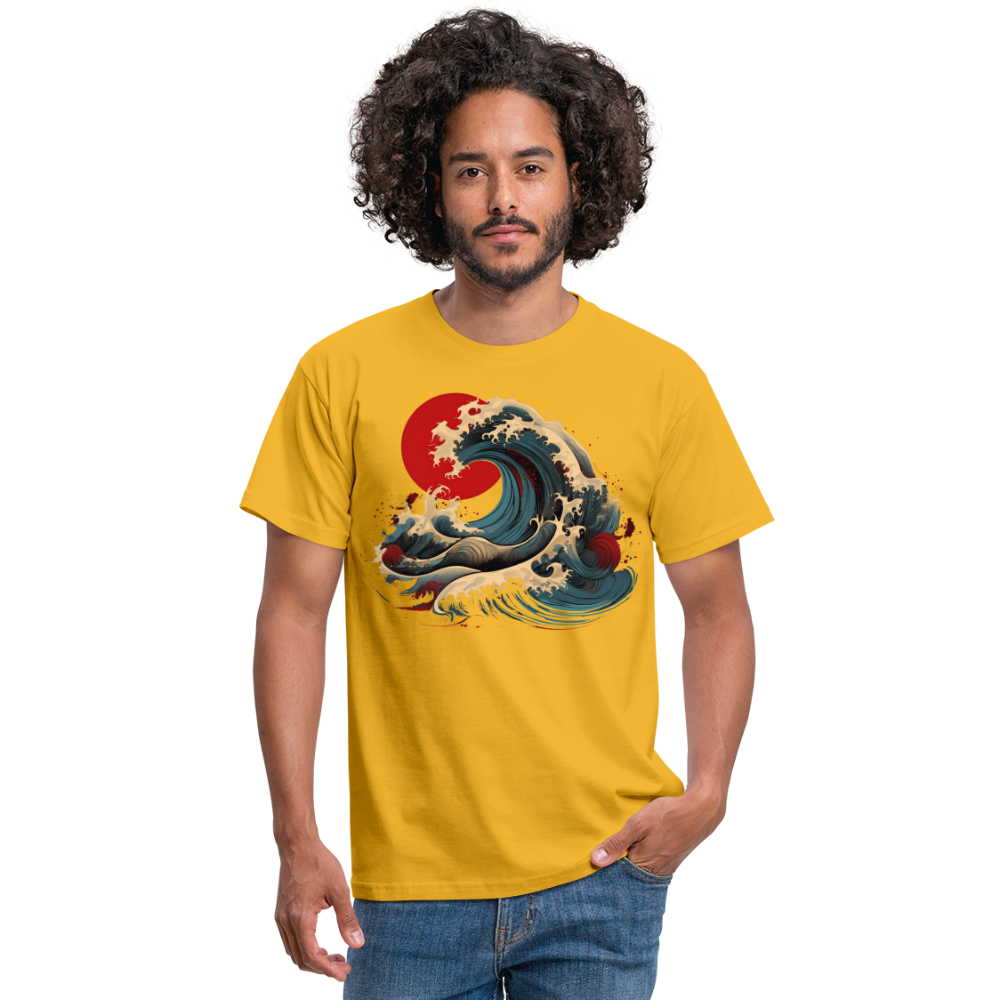 T-Shirt Japan "Wave" - Gelb