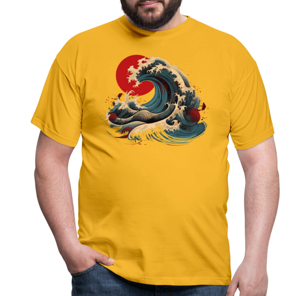 T-Shirt Japan "Wave" - Gelb