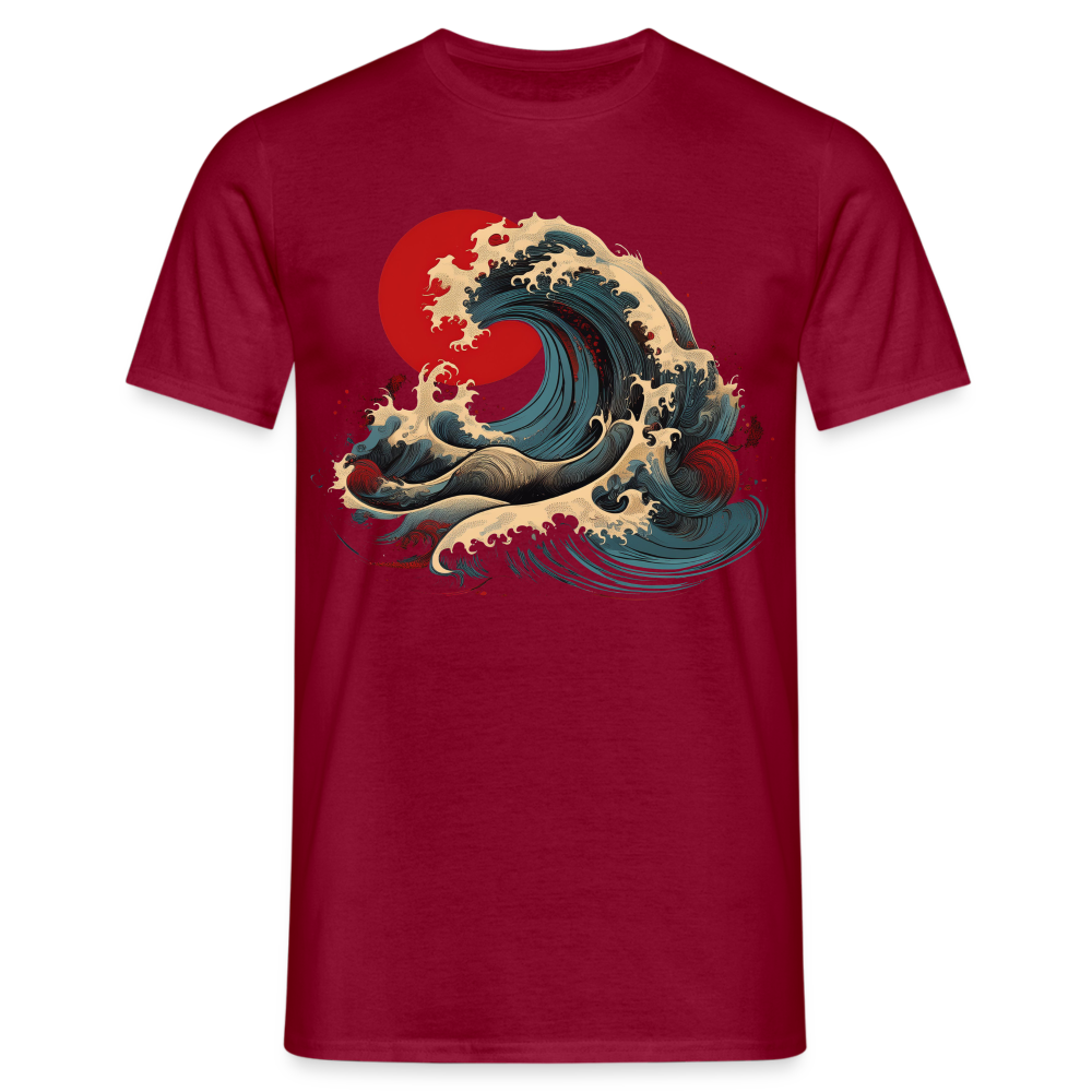 T-Shirt Japan "Wave" - Ziegelrot