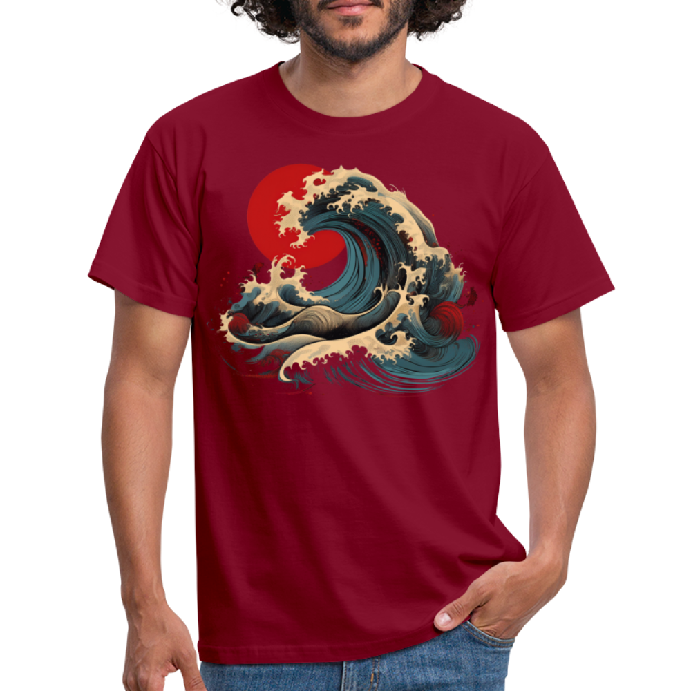 T-Shirt Japan "Wave" - Ziegelrot