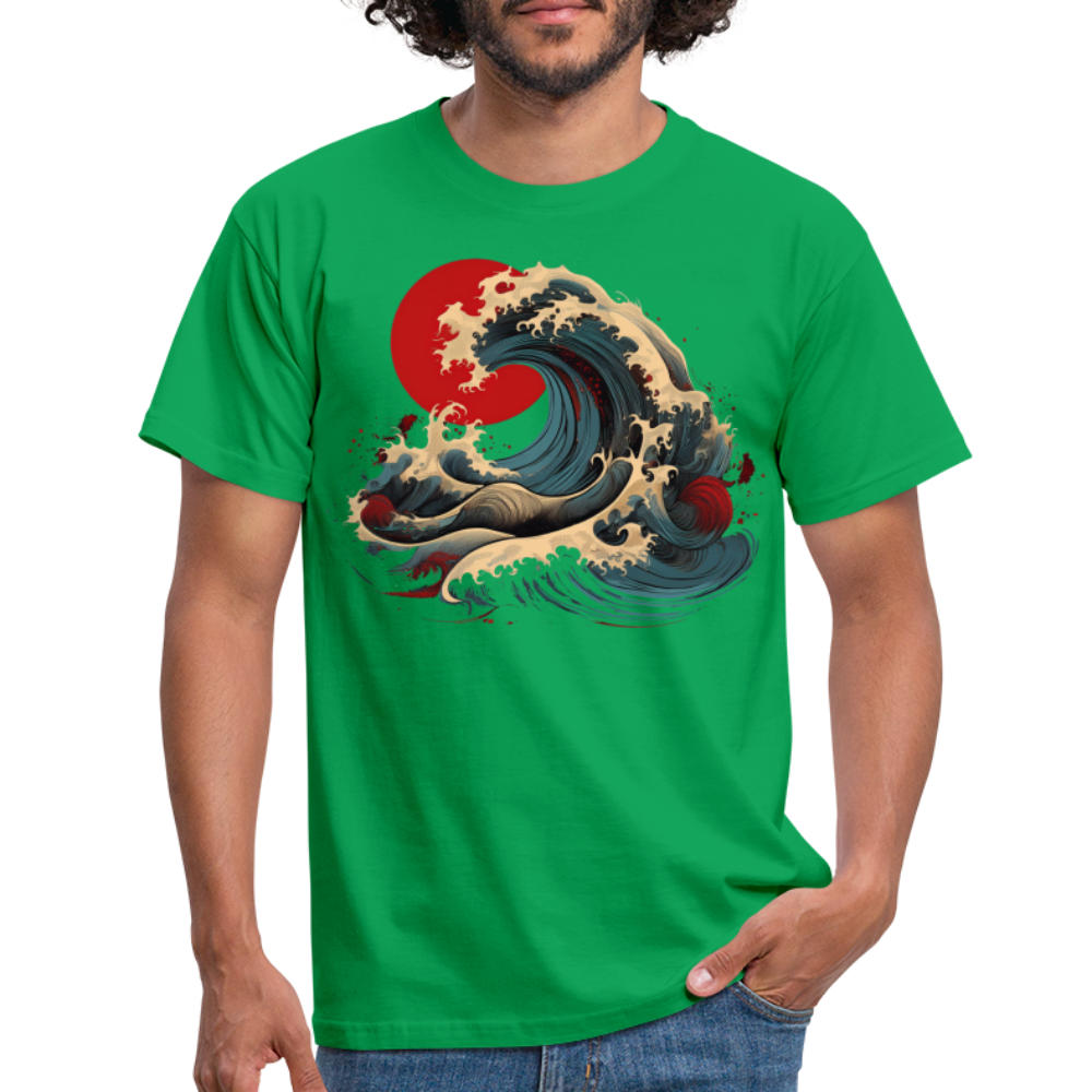 T-Shirt Japan "Wave" - Kelly Green
