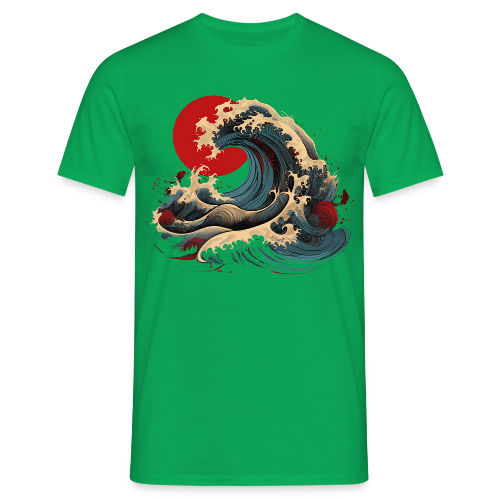 T-Shirt Japan "Wave" - Kelly Green