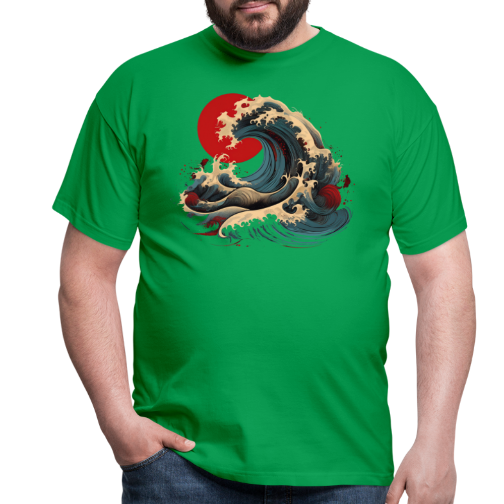 T-Shirt Japan "Wave" - Kelly Green