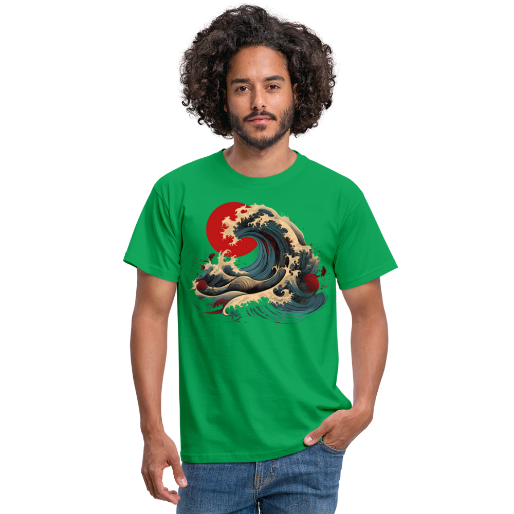 T-Shirt Japan "Wave" - Kelly Green