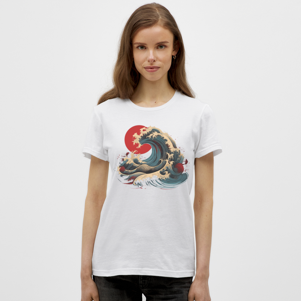 T-Shirt Ladies Japan "Wave" - Weiß