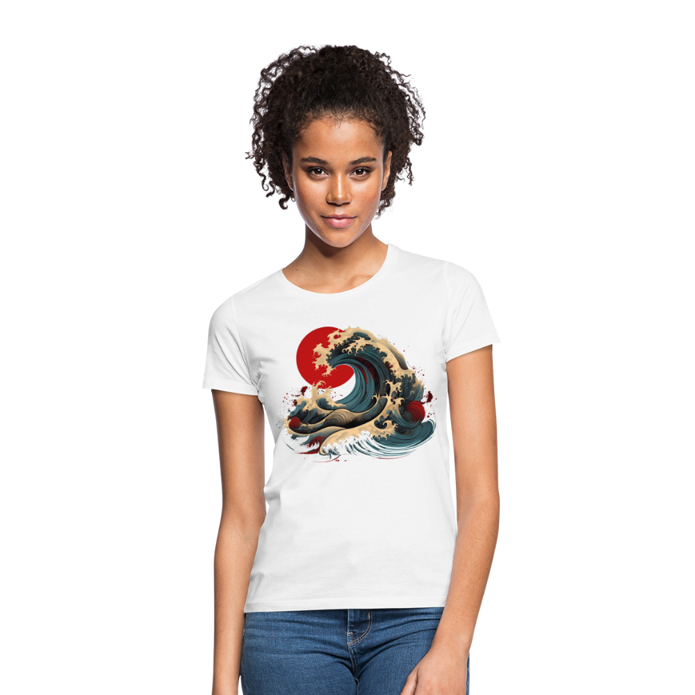 T-Shirt Ladies Japan "Wave" - Weiß