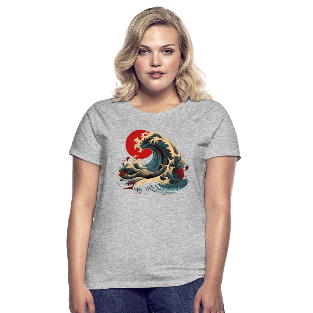 T-Shirt Ladies Japan "Wave" - Grau meliert