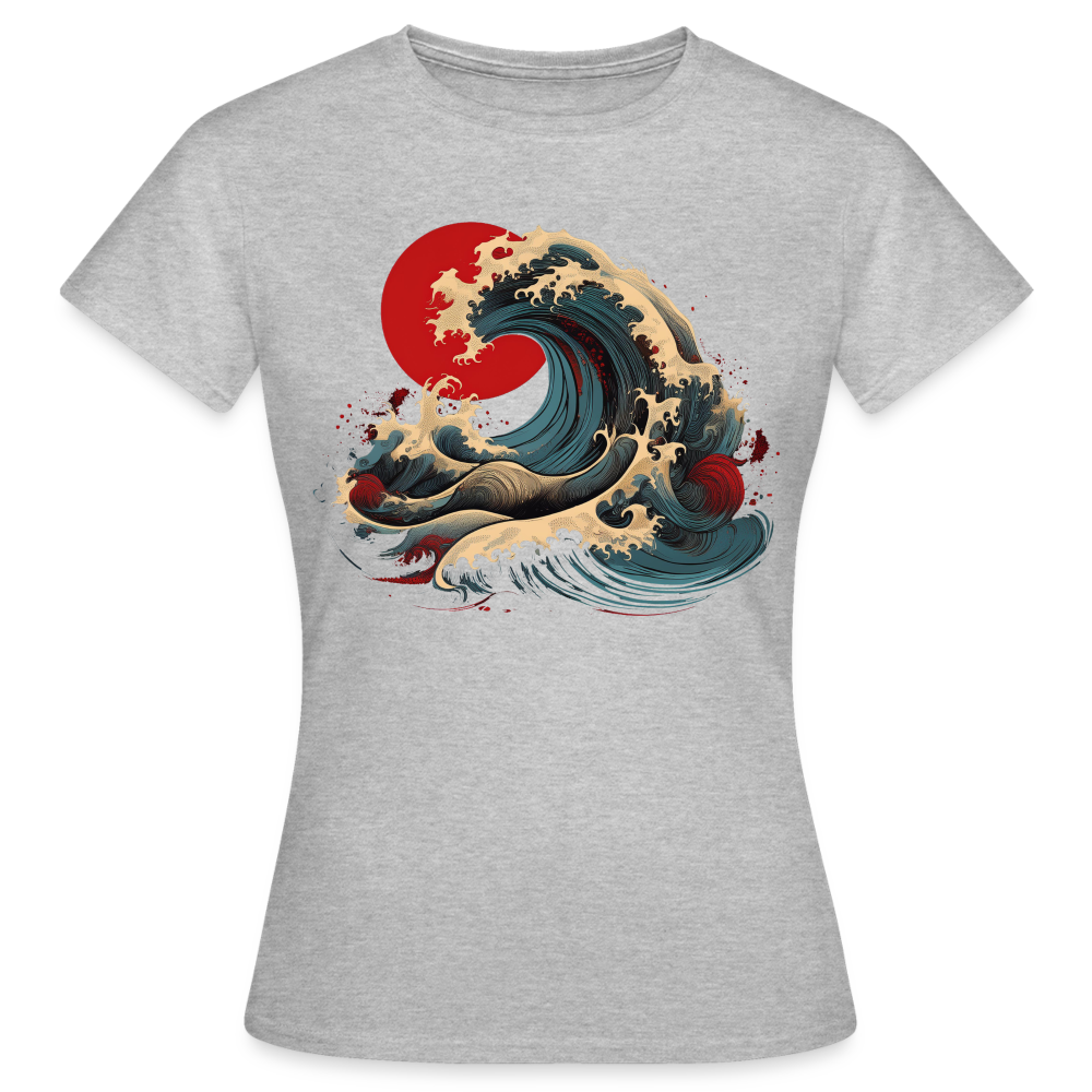 T-Shirt Ladies Japan "Wave" - Grau meliert