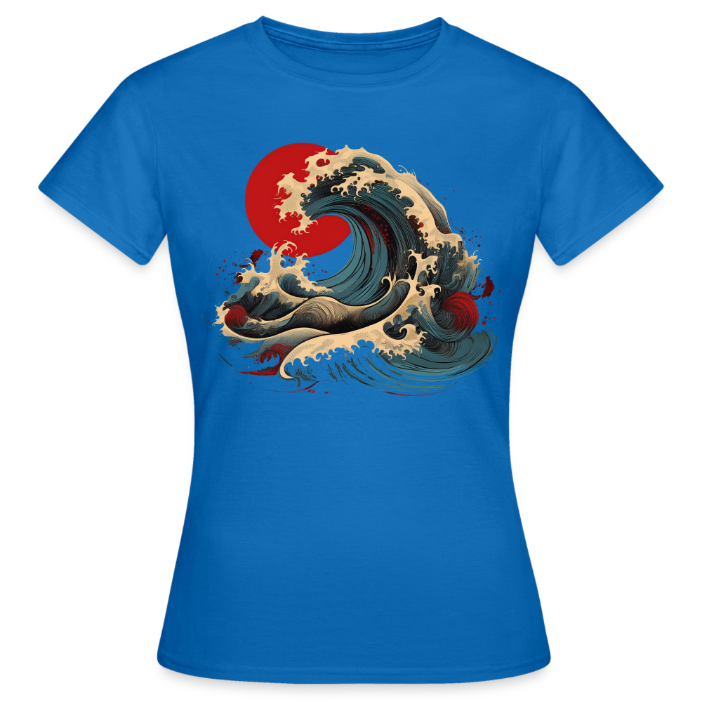 T-Shirt Ladies Japan "Wave" - Royalblau