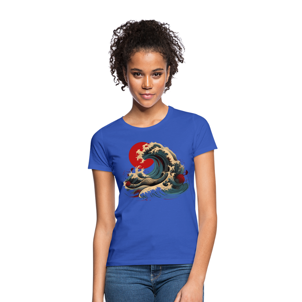 T-Shirt Ladies Japan "Wave" - Royalblau