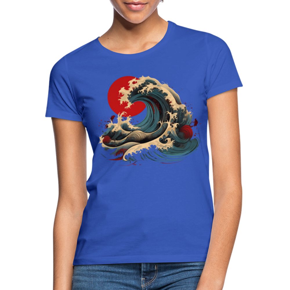 T-Shirt Ladies Japan "Wave" - Royalblau
