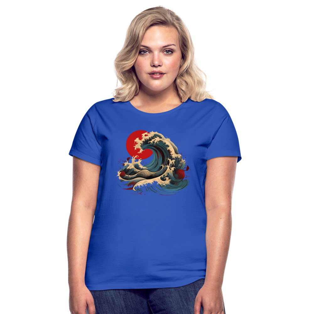 T-Shirt Ladies Japan "Wave" - Royalblau