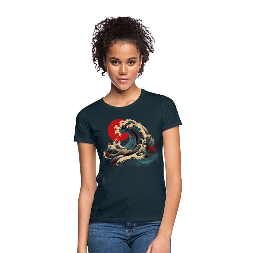 T-Shirt Ladies Japan "Wave" - Navy