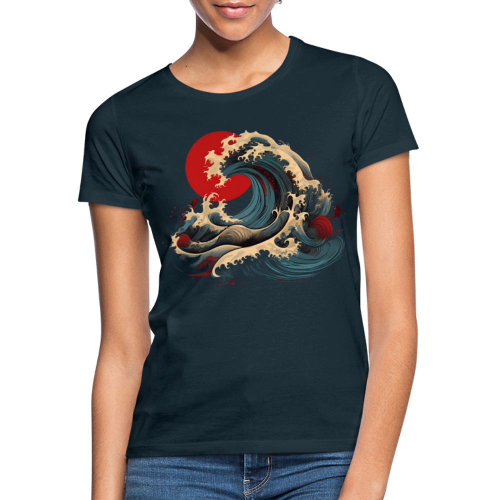 T-Shirt Ladies Japan "Wave" - Navy