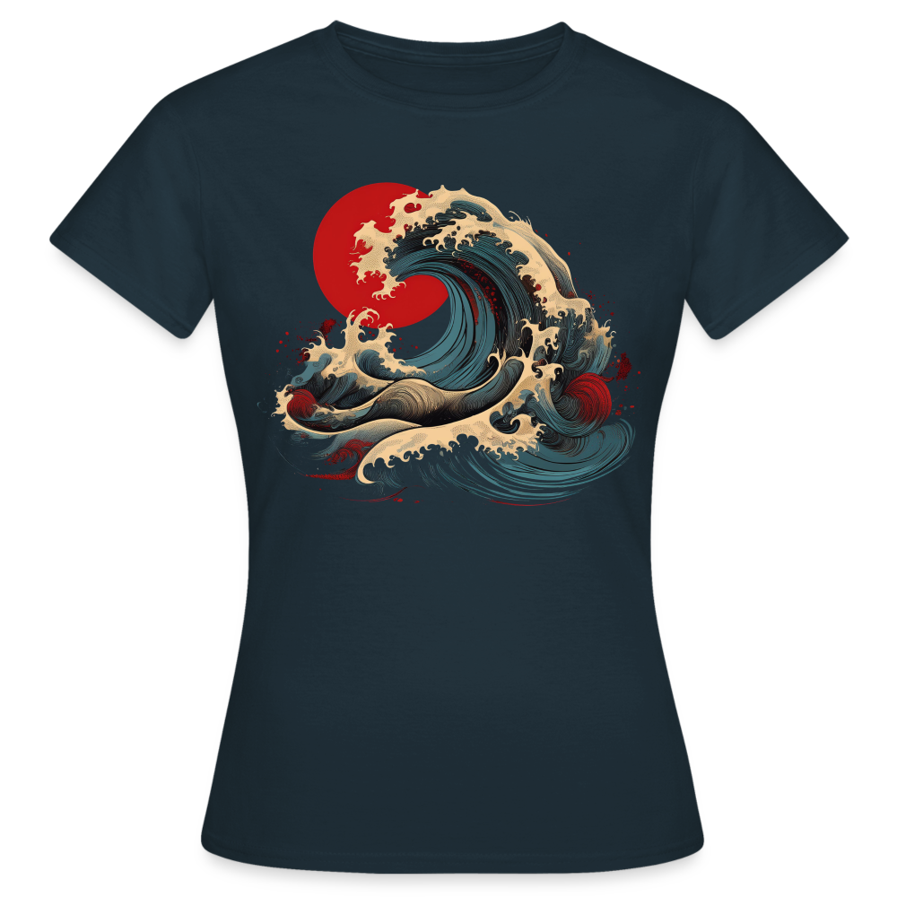 T-Shirt Ladies Japan "Wave" - Navy