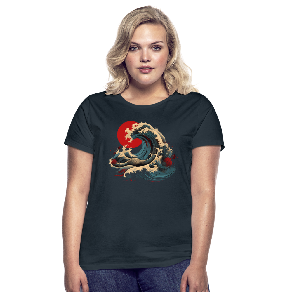 T-Shirt Ladies Japan "Wave" - Navy