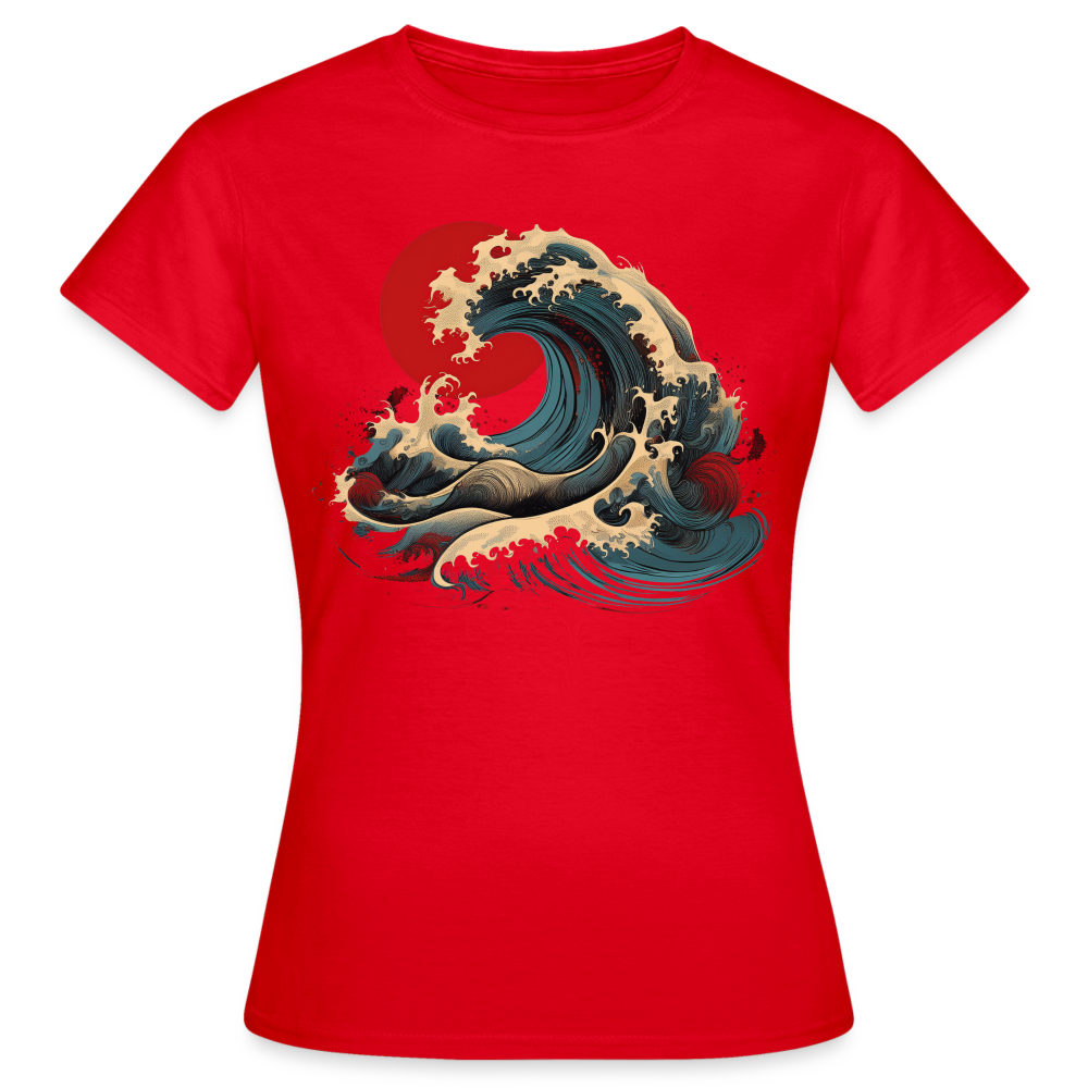 T-Shirt Ladies Japan "Wave" - Rot