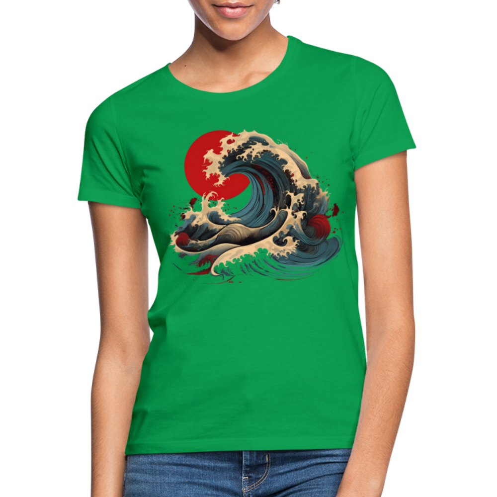 T-Shirt Ladies Japan "Wave" - Kelly Green