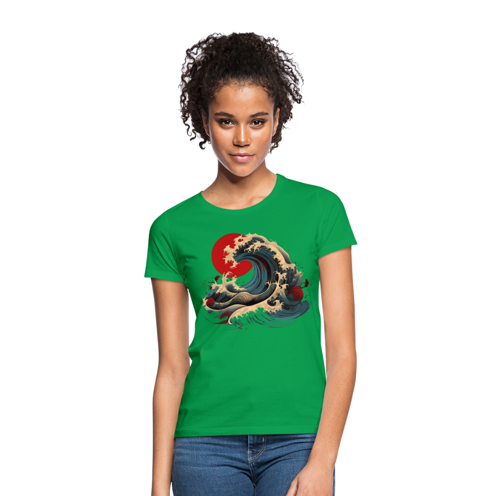 T-Shirt Ladies Japan "Wave" - Kelly Green