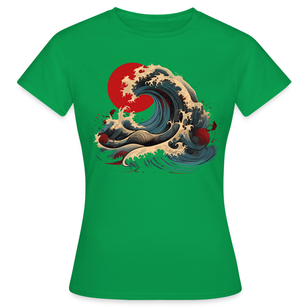 T-Shirt Ladies Japan "Wave" - Kelly Green