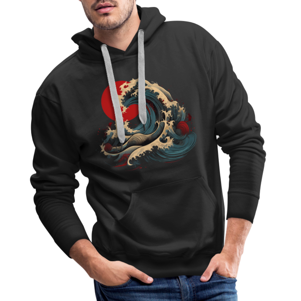 Hoodie Japan "Wave" - Schwarz