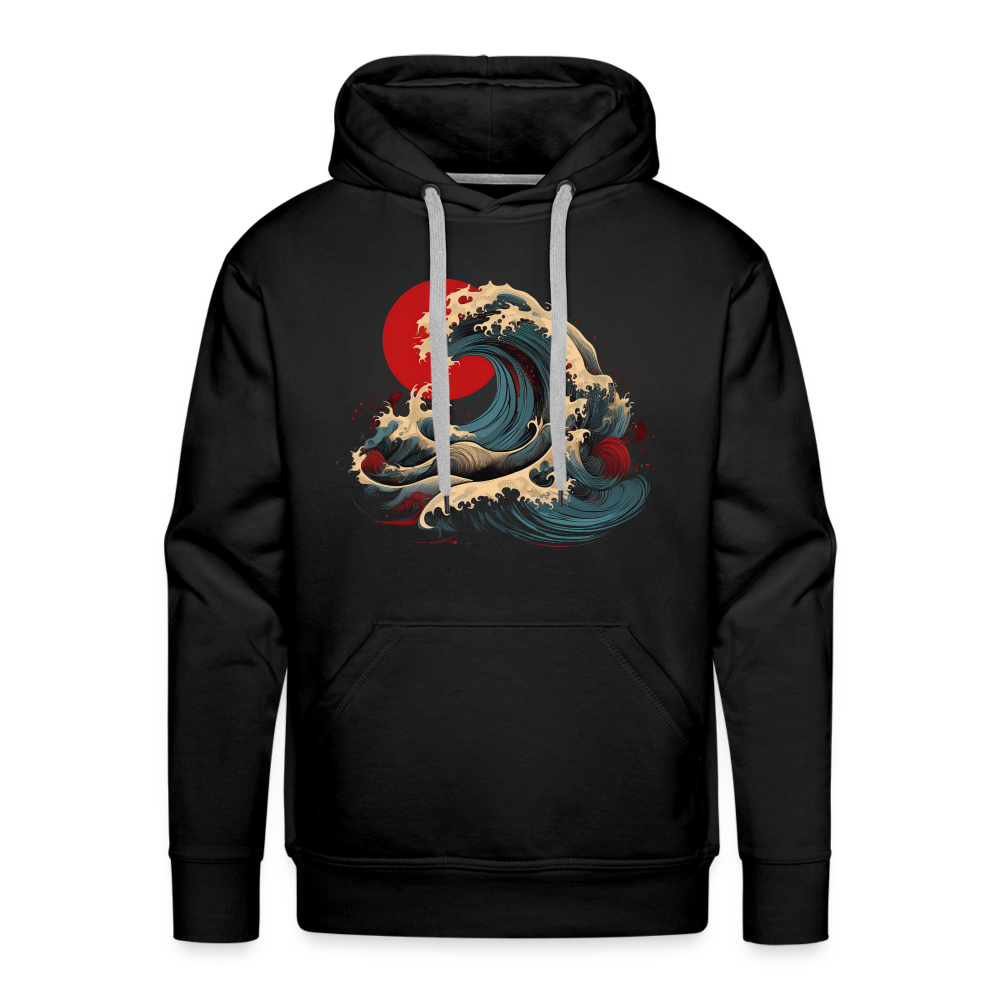 Hoodie Japan "Wave" - Schwarz